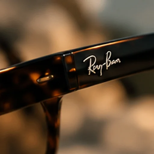 Macro detail of the sunglasses frame and temple