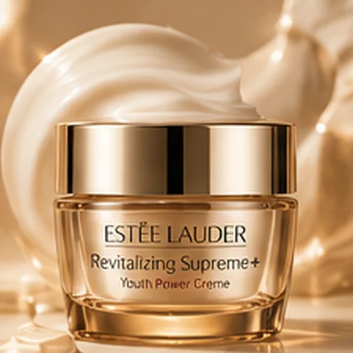 Gold cosmetic jar with softly sculpted cream